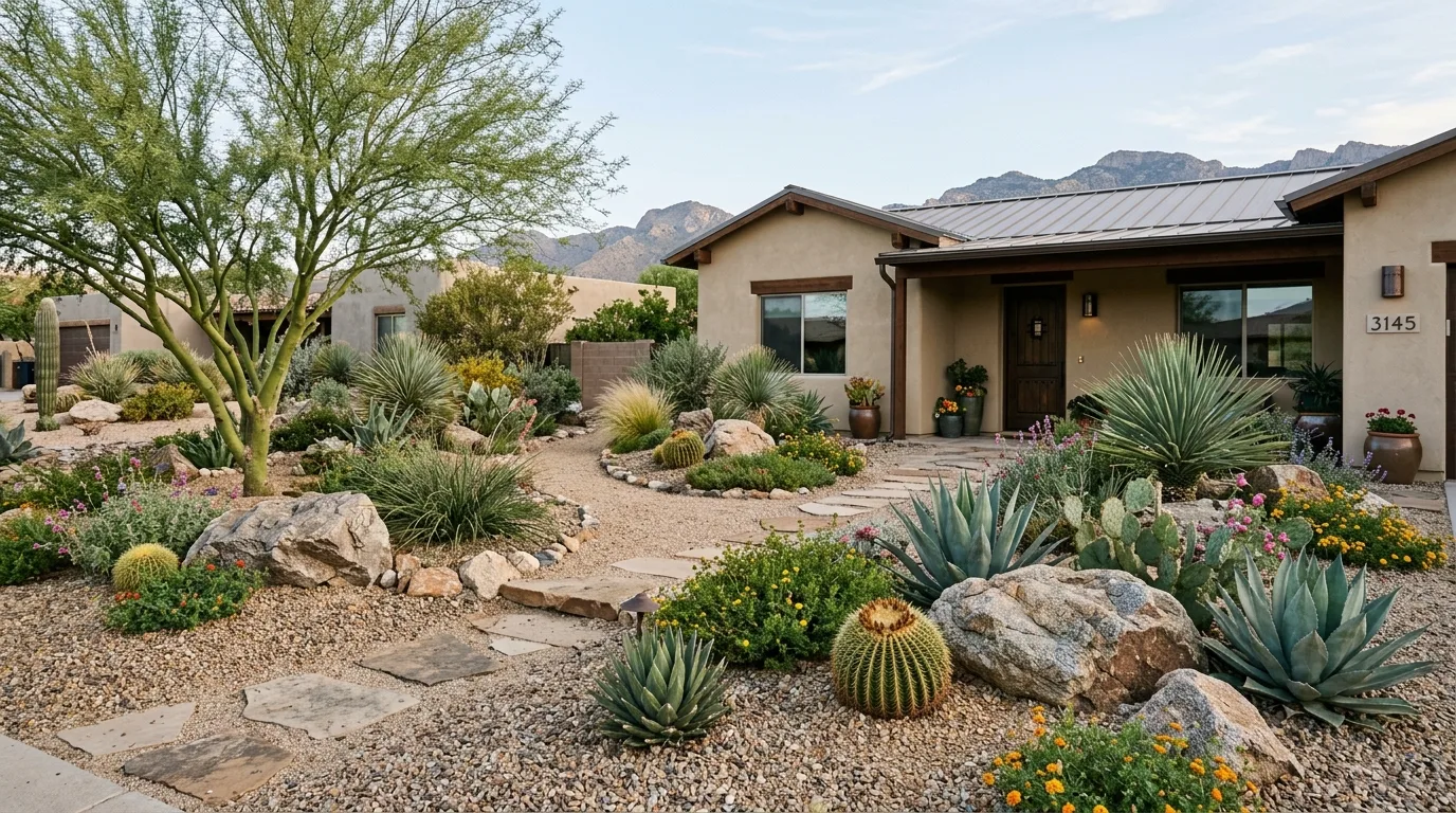Rock Garden Accent Near the Entry